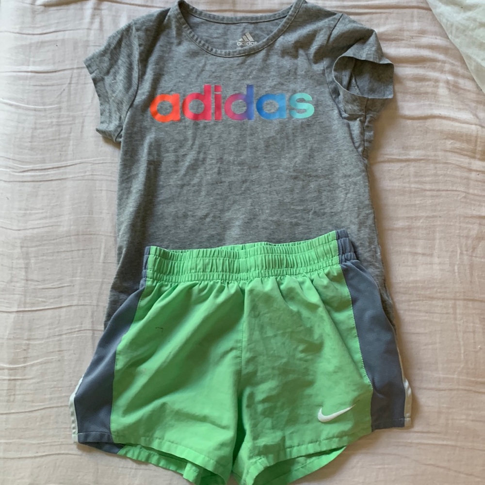 Nike shorts and adidas shirt bundle